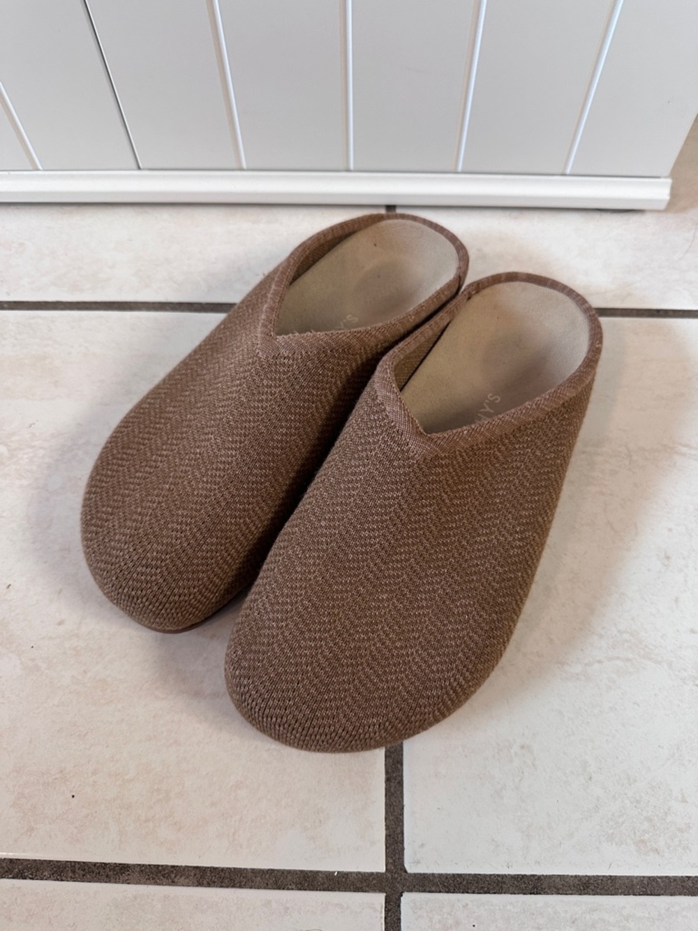 Rothy's the Casual Clog in Teak Herringbone
